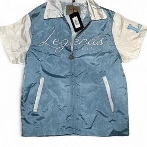 Legends Prevail Blue/White Windbreaker Zip-Up Jacket Shirt Top - Brand New